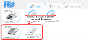 Partially damaged disks in R-Undelete