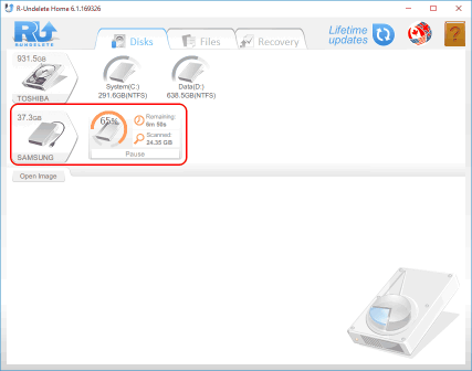 Fig.6. Disk scan progress