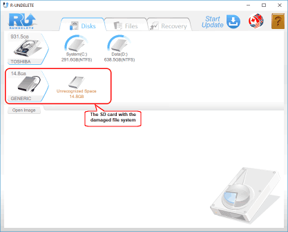 La scheda SD con il file system danneggiato