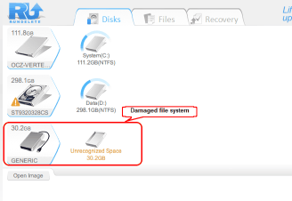 Nessun file system riconoscibile sulla scheda