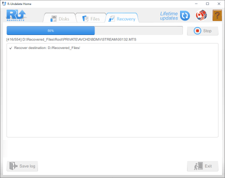 File recovery progress