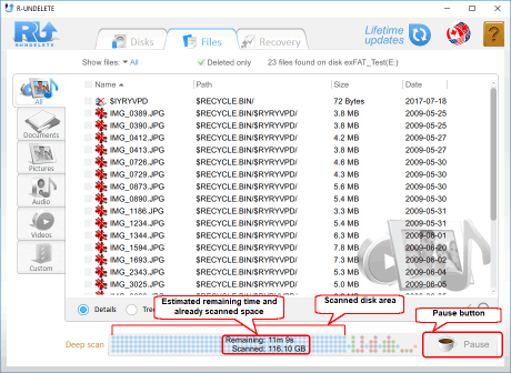 Deep scan process