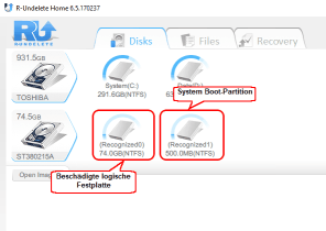 Erkannte logische Datenträger