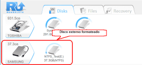 Discos formateados en R-Undelete