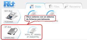 Discos parcialmente dañados en R-Undelete