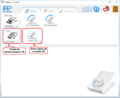 Panel de Discos