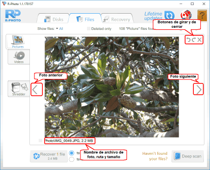 Visor de Ficheros: Archivos de Fotos