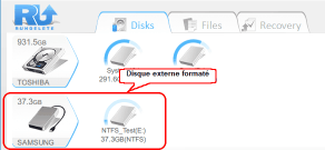 Disques formatés en R-Undelete