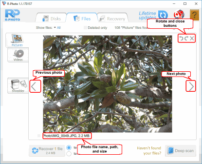 Photo and Video Files Recovery: Photo files in Viewer