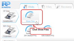 사진 및 비디오 파일 복구: 파일 표시